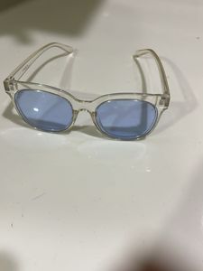 Clear Frame Blue Lens Sunglasses