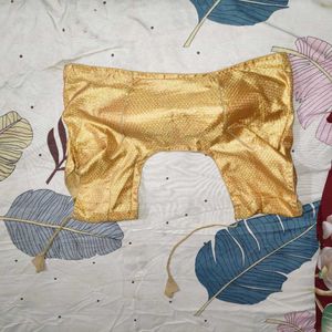 Golden Readymade Saree Blouse