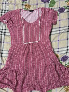 Chic Pink Striped Dress