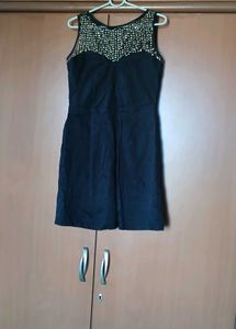 Black Dress with Gold Embellishments - L Size
