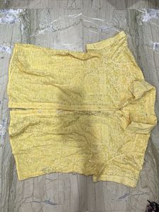 Yellow Embroidered Short Sleeve Blouse