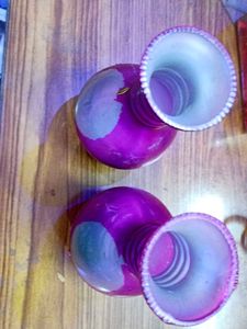 Decorative Purple  Glass Vases (Set of 2)