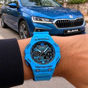 CASIO G-SHOCK Blue Analog-Digital Sports Watch – P