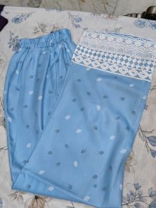 Blue Wrap Codset with Lace Detailings