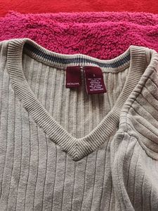Ribbed V-Neck Sweater