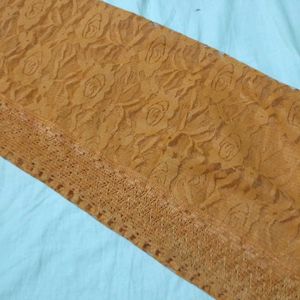 Elegant Orange Lace Dupatta