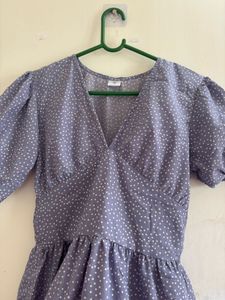 Charming Lavender Polka Dot Mini Dress