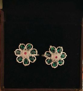 Stunning Floral Rings with Emerald & Ruby