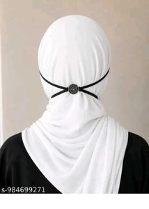 Elegant Black Hijab mask with Rhinestone Brooch