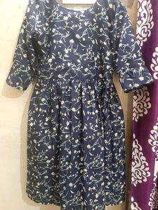 Navy Blue Floral Dress