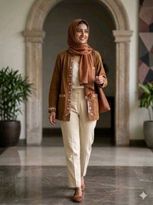 embroidered front open shirt