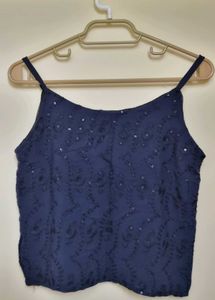 Stunning Blue Embellished Blouse