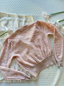 Chic Pink Knit Cardigan