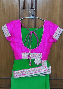 Pure Georgette Gotta-patti work Saree with Blouse