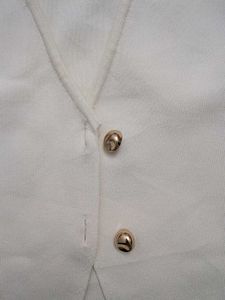Cream V-Neck Button Vest Top