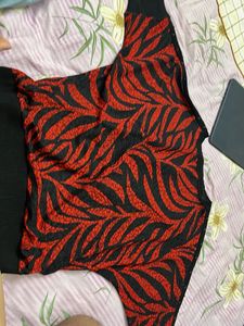 Y2K Rhinestone Zebra Print Mesh Top