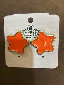 Cute Star Shaped Orange Earrings