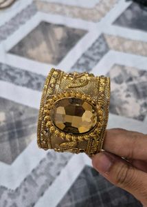 Exquisite Gold Tone Cuff Bracelet adjustable