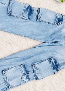 Light Wash Cargo Jeans