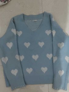 Cute Blue Heart Sweater