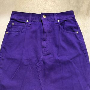 Vibrant Purple Denim Mini Skirt