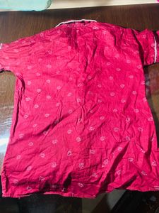 Red Floral Print Night Suit