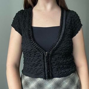 Textured Black Top
