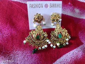 Exquisite Gold-Tone Ethnic Earrings