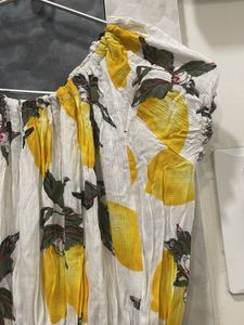 Lemon Print Midi Dress