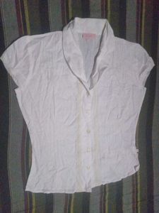 Chic White Lace Trimmed Blouse