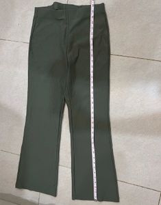 Olive Green Flared Trousers