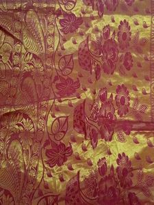 pattu saree vibrant red with gold border