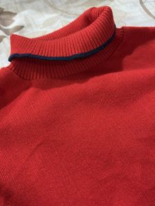 Classic Red Turtleneck Sweater