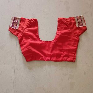 Embroidered Red Saree