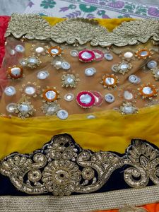 yellow saree with beautiful border