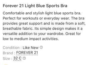 Forever 21  Light Blue Ribbed Sports Bra