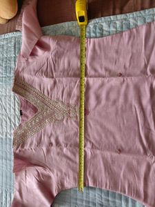Beautiful Pink Kurta Set with Floral Dupatta