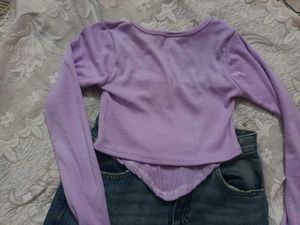Lavender Corset Long Sleeve Top