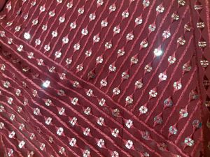 Maroon Sequined Lehenga Choli Set