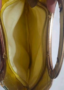 Embroidered Clutch with Golden Handle