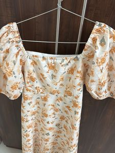 Floral Print Puff Sleeve Dress