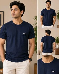 ATC Men's Navy Blue Crew Neck T-Shirt