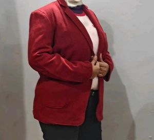 Red Casual Blazer