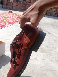 Stylish Red Monk Strap Shoes