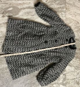 Textured Black &amp; White Coat
