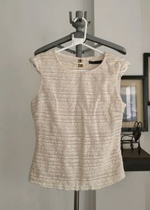Zara Woman Ivory Sleeveless Blouse