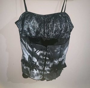Black Lace Corset Top