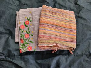 Embroidered Dupatta with Stripes