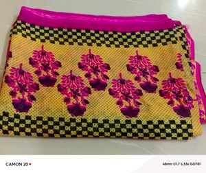 Beautiful Yellow & Pink Saree