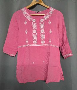 Pink Embroidered Kurta